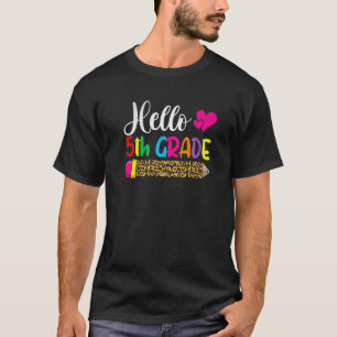 Hallo 5. Farbstift Niedlich auf S T-Shirt