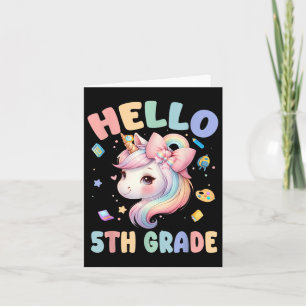 Hallo 5. Klasse Erster Tag der Schule Unicorn Lehr Karte