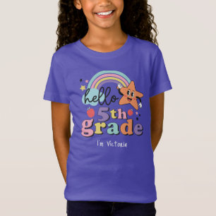 Hallo 5. Klasse farbenfrohe Grundschule T-Shirt