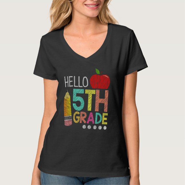 Hallo 5. Klasse Lehrerteam Fünfte Klasse Squad Gi T-Shirt (Vorderseite)