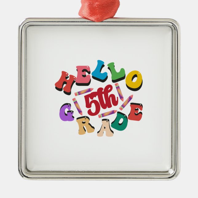 Hallo 5. Klasse Ornament Aus Metall (Vorne)