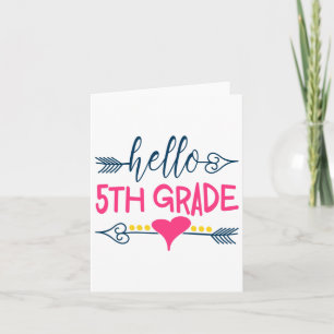 Hallo 5th Grade Lehrer Kinder Ck to School Gift Fi Karte