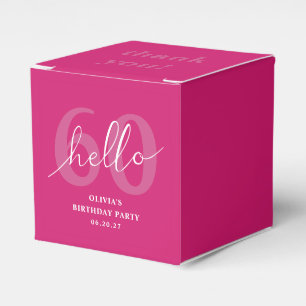 Hallo 60 Modern Simple Hot Pink 60. Geburtstag Geschenkschachtel