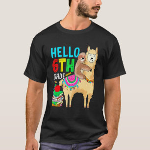 Hallo 6. Klasse Faultier reitet Lama zurück zur Sc T-Shirt