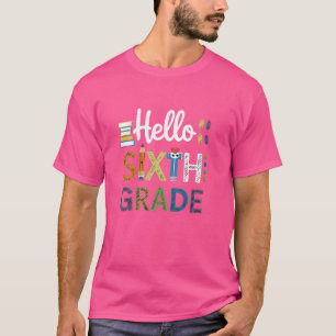 Hallo 6. Klasse zurück zum Schulpflaster Kinder Le T-Shirt