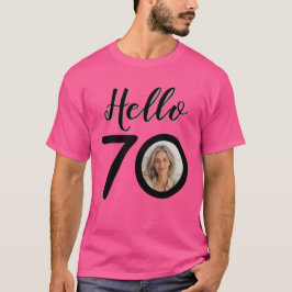 Hallo 70 Custom Foto 70. Geburtstag Dark Unisex T-Shirt