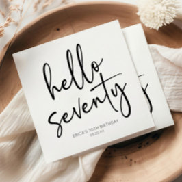 Hallo 70 Minimalistische 70. Geburtstagsparty Serviette