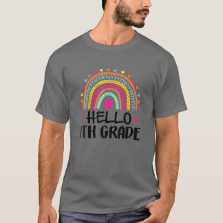Hallo 7. Klasse Lehrer Funny Rainbow Lover Back T T-Shirt