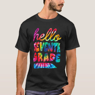 Hallo 7. Klasse Tie Dye Schüler Kids Lehrer T-Shirt