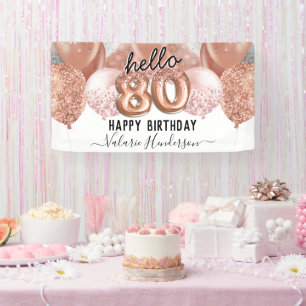 Hallo 80 Rosa Glitzer Geburtstag Balloons Untersch Banner