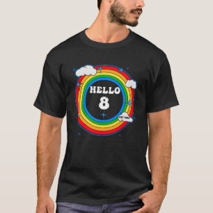 Hallo 8 Est 2013 Niedliche Regenbogenwolken 8 Jahr T-Shirt