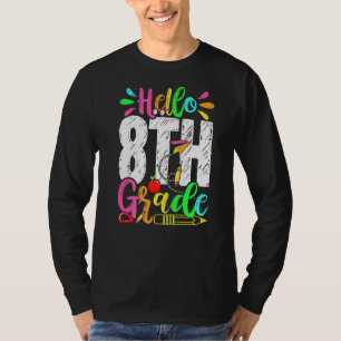 Hallo 8. Klasse Abschluss Rückkehr zur Schule Männ T-Shirt
