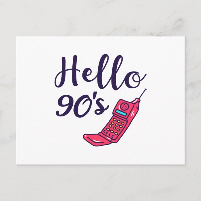 Hallo 90er Handys Postkarte (Vorderseite)
