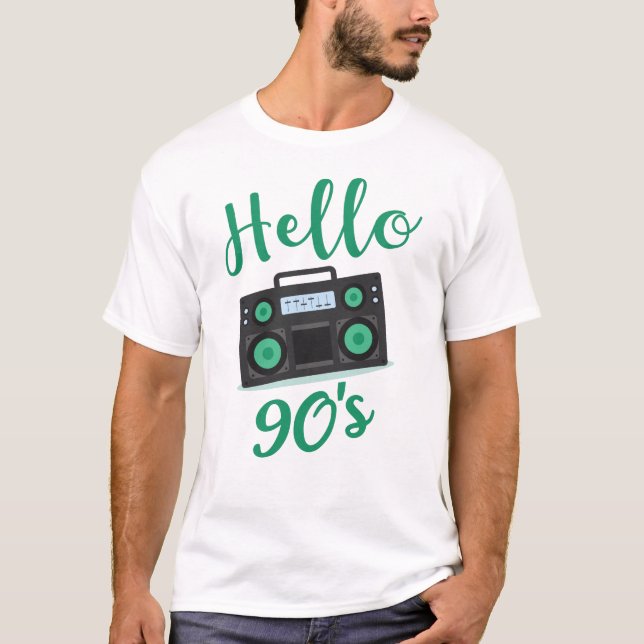Hallo 90er Radiokassettenrekorder T-Shirt (Vorderseite)