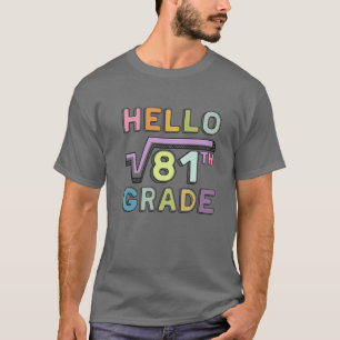 Hallo 9th Grade Funny Square Wurzel von 81 Mathe B T-Shirt