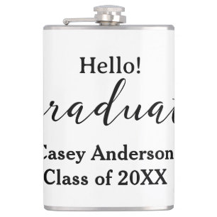 Hallo Absolventenklasse 20XX Name herzlichen Glück Flachmann