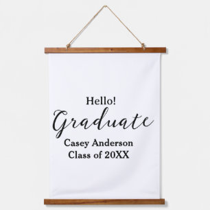 Hallo Absolventenklasse 20XX Name herzlichen Glück Wandteppich Mit Holzrahmen