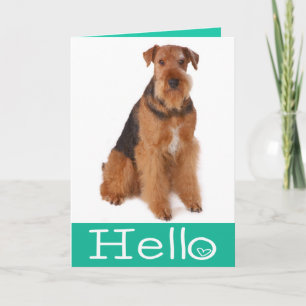 Hallo Airedale Terrier Welpen Hund Karte - Vers