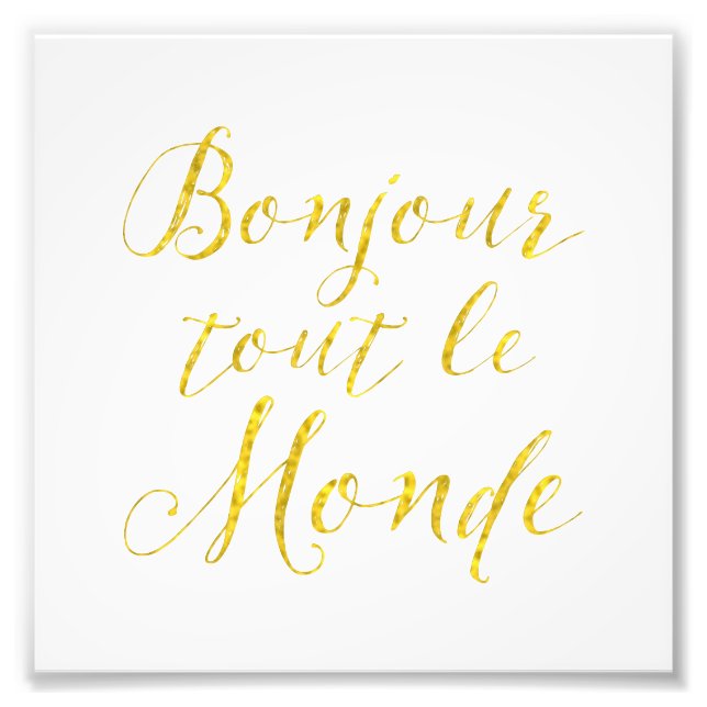 Hallo alle! Bonjour Tout le Monde! Fotodruck (Vorne)