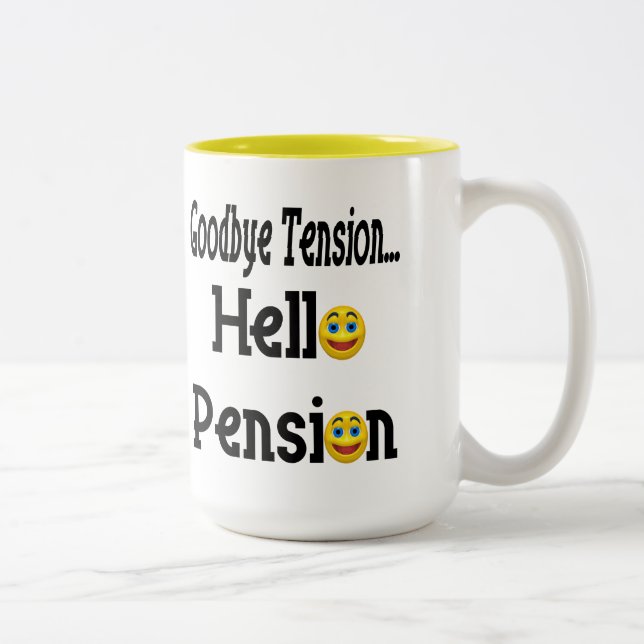Hallo Altersrente Zweifarbige Tasse (Rechts)