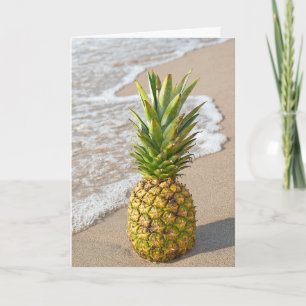 Hallo Ananas auf Strand für Freund Karte