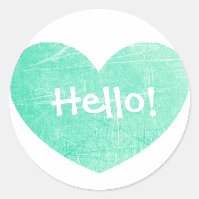 Hallo Aquamarin Heart Stickers (Vorderseite)