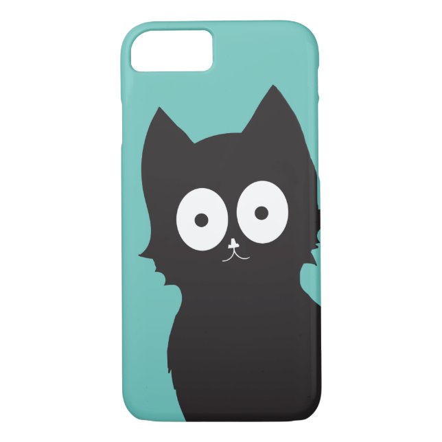 Hallo! | Aquamarine Black Kitty Silhouette Case-Mate iPhone Hülle (Rückseite)