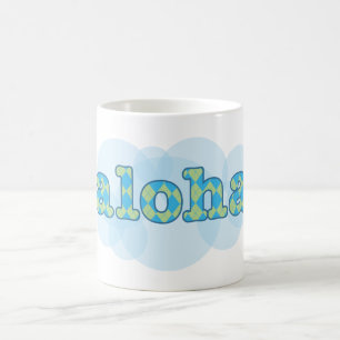 Hallo auf Hawaiianer - Aloha mit Rautenmuster Tasse