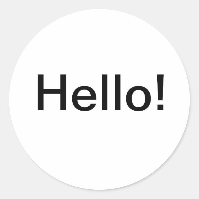 Hallo-Aufkleber Runder Aufkleber (Vorderseite)