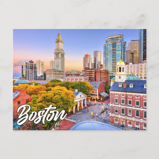 Hallo aus Boston, Massachusetts, Vereinigte Staate Postkarte (Vorderseite)