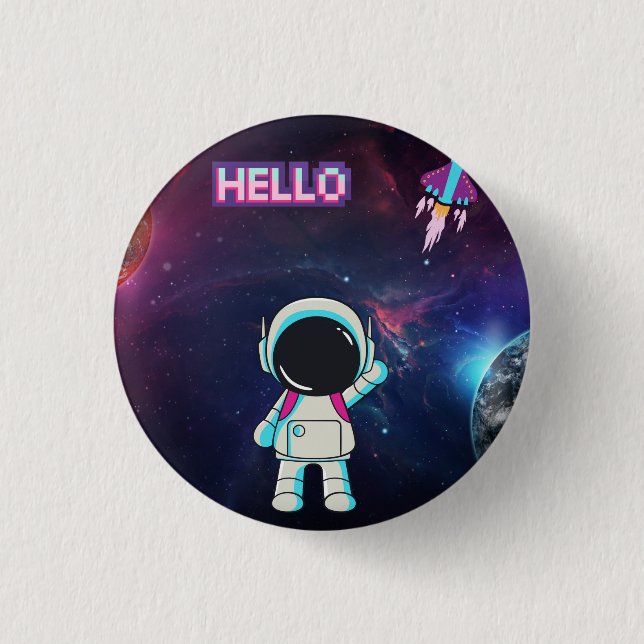 Hallo aus dem All, Button (Vorderseite)