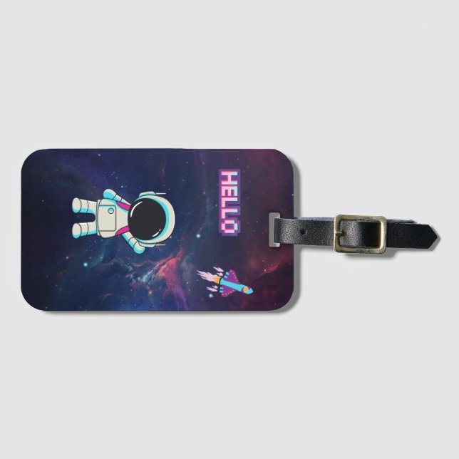 Hallo aus dem All. Gepäckanhänger (Vorderseite (Horizontal))