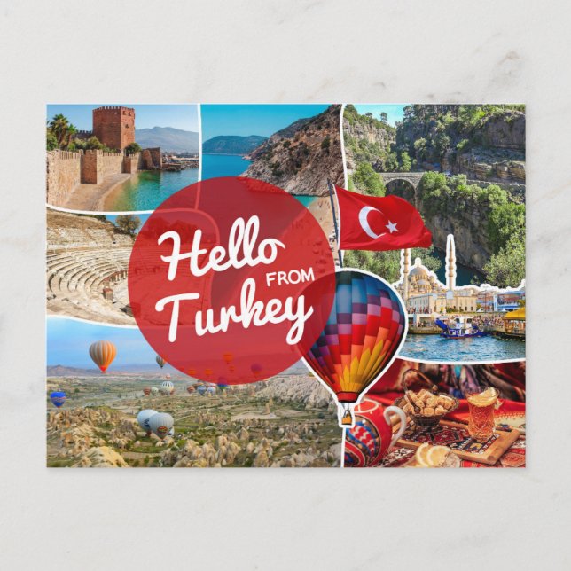 Hallo aus der Türkei Postkarte (Vorderseite)