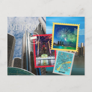 Hallo aus Detroit Postkarte