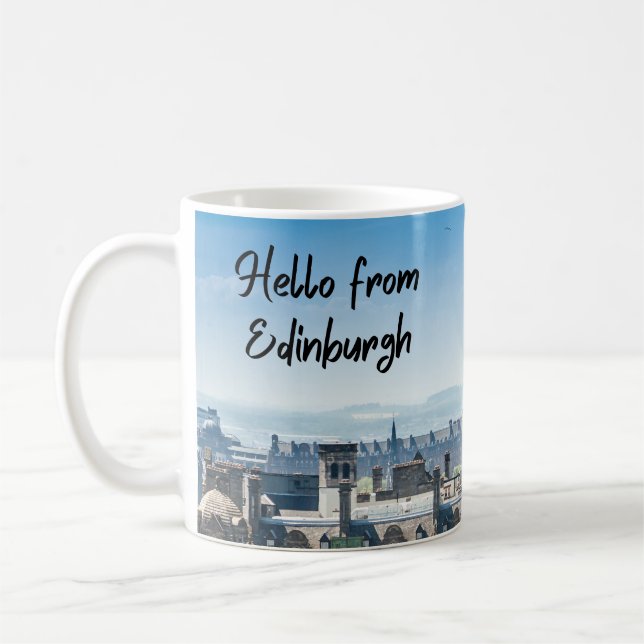 Hallo aus Edinburgh, Schottland Kaffeetasse (Links)