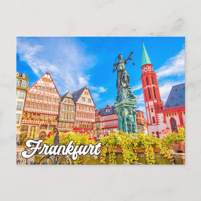 Hallo aus Frankfurt, Deutschland Postkarte (Vorderseite)