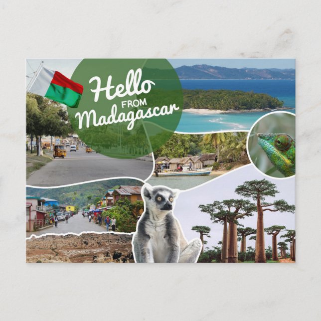 Hallo aus Madagaskar Postkarte (Vorderseite)