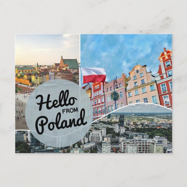 Hallo aus Polen Postkarte (Vorderseite)