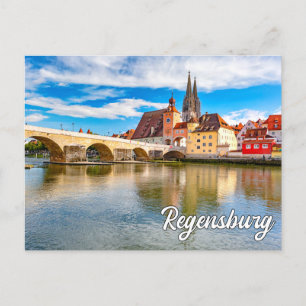 Hallo aus Regensburg, Deutschland Postkarte