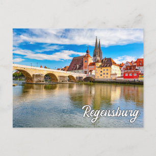 Hallo aus Regensburg, Deutschland Postkarte