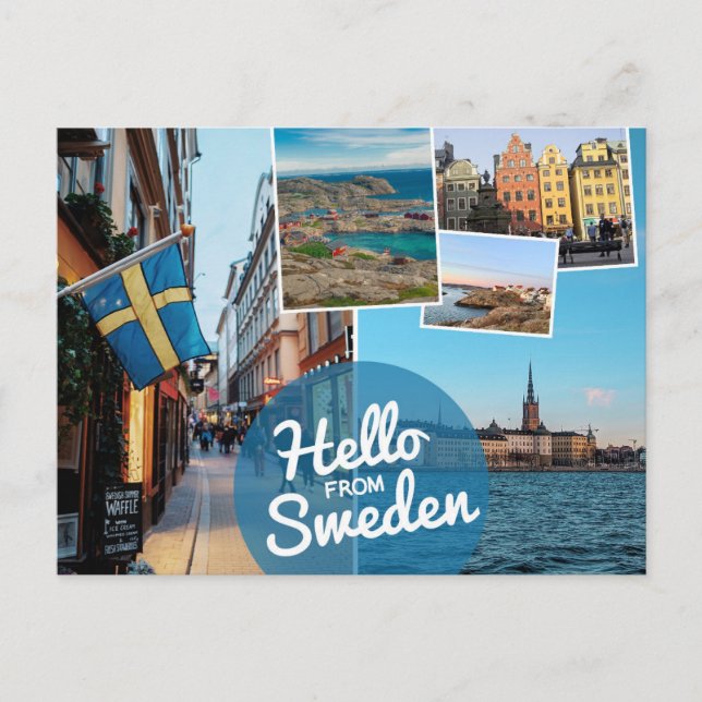 Hallo aus Schweden Postcard Postkarte (Vorderseite)