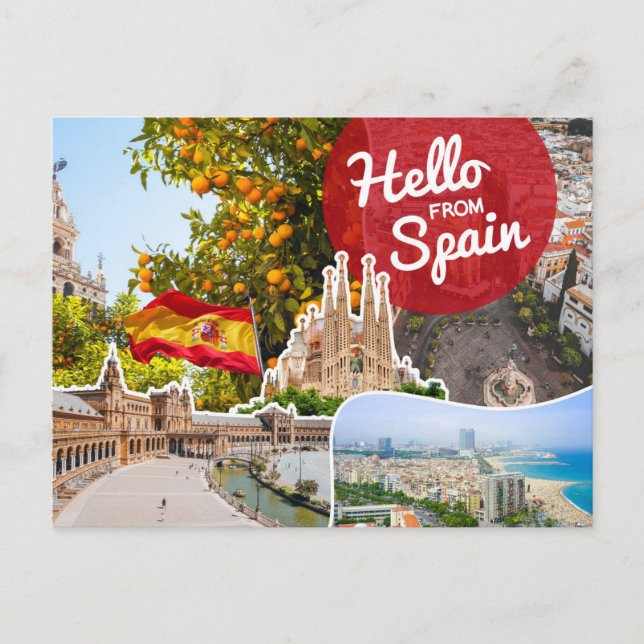 Hallo aus Spanien Postkarte (Vorderseite)