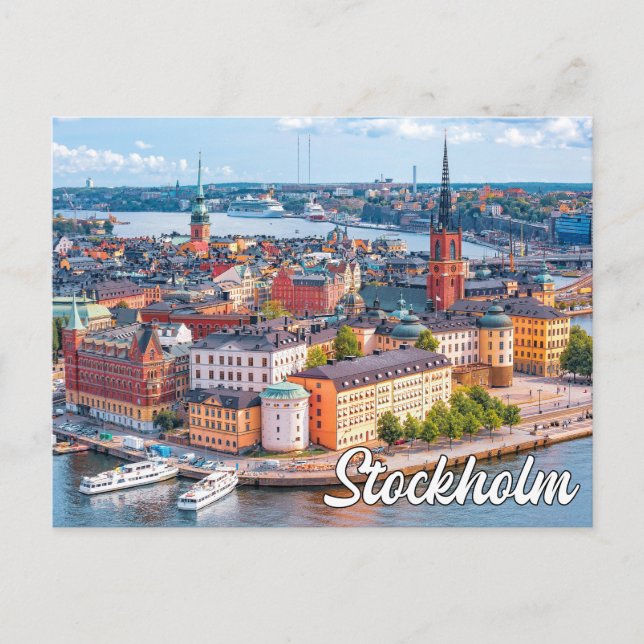 Hallo aus Stockholm, Schweden Postkarte (Vorderseite)