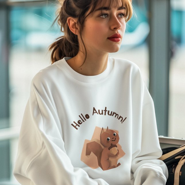 Hallo Autumn Eichhörnchen Süße Tier Sweatshirt (Von Creator hochgeladen)