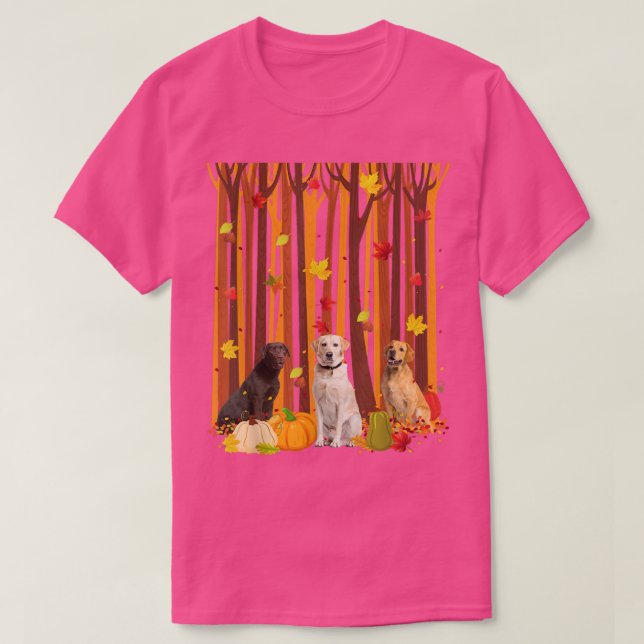Hallo Autumn Labrador Maple Leaf Fall Pumpkin Mens T-Shirt (Design vorne)