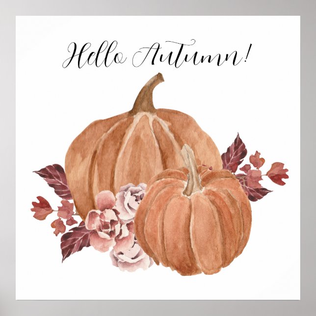 Hallo Autumn Pumpkin Poster (Vorne)