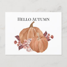 Hallo Autumn Pumpkin Watercolor