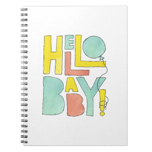 Hallo Baby Balloon Willkommen bei Neuborn Notizblock