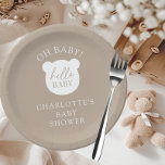 Hallo Baby Bear Es ist ein Junge Pappteller<br><div class="desc">Dieses charmante Babydesign besticht durch ein reizvolles Bärenmotiv, das perfekt zum Feiern der Ankunft eines neuen kleinen Bären geeignet ist. Das Design ist süß und skurril, mit den Worten "Hallo Baby" tragen Baby eine spielerische Touch zum Gesamtbild. Dieses Design ist ideal für eine Gender-neutrale Dusche und wird die Gäste begeistern...</div>