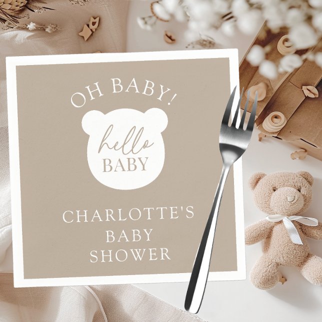 Hallo Baby Bear Es ist ein Junge Serviette (Von Creator hochgeladen)